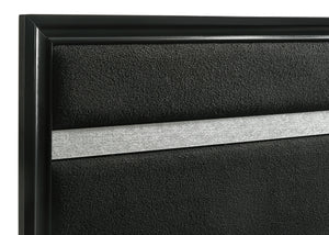 Cassius 54-Inch Upholstered Queen Panel Bed Black