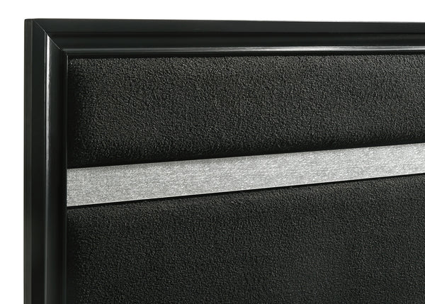 Cassius 54-Inch Upholstered Queen Panel Bed Black