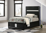 Miranda 54-inch Upholstered Twin Panel Bed Black | Twin | Black | 206360T