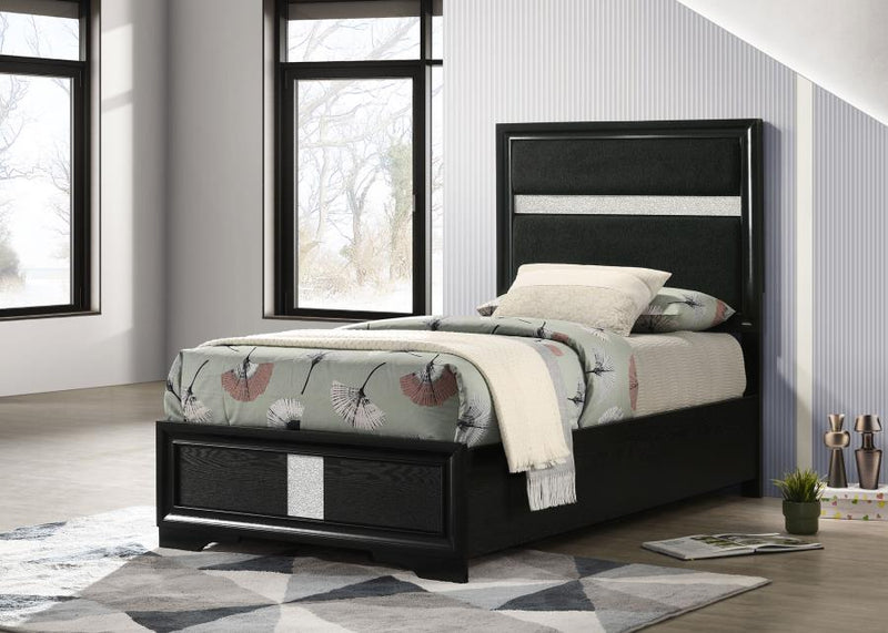Miranda 54-inch Upholstered Panel Bed Black