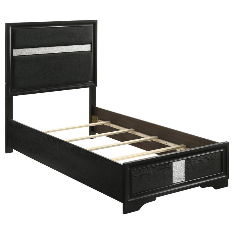 Miranda 54-inch Upholstered Panel Bed Black
