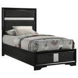 Miranda 54-inch Upholstered Twin Panel Bed Black | Twin | Black | 206360T