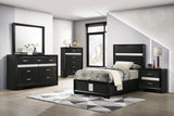 Miranda 54-inch Upholstered Twin Panel Bed Black | Twin | Black | 206360T