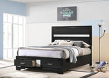 Miranda 51-inch Wood Full Storage Panel Bed Black | Black | 206361F
