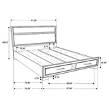 Miranda 51-inch Wood Full Storage Panel Bed Black | Black | 206361F