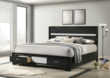 Miranda 51-inch Wood Eastern King Storage Panel Bed Black | Black | 206361KE