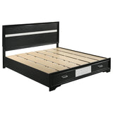 Miranda 51-inch Wood Eastern King Storage Panel Bed Black | Black | 206361KE
