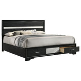 Miranda 51-inch Wood Eastern King Storage Panel Bed Black | Black | 206361KE