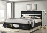 Miranda 51-inch Wood California King Storage Panel Bed Black | Black | 206361KW