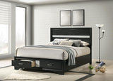 Miranda 51-inch Wood Queen Storage Panel Bed Black | Black | 206361Q
