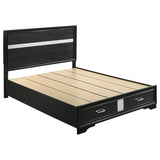 Miranda 51-inch Wood Queen Storage Panel Bed Black | Black | 206361Q