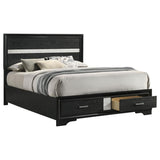 Miranda 51-inch Wood Queen Storage Panel Bed Black | Black | 206361Q