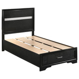 Miranda 51-inch Wood Twin Storage Panel Bed Black | Twin | Black | 206361T