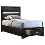 Miranda 51-inch Wood Twin Storage Panel Bed Black | Twin | Black | 206361T