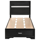 Miranda 51-inch Wood Twin Storage Panel Bed Black | Twin | Black | 206361T