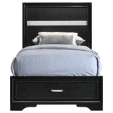 Miranda 51-inch Wood Twin Storage Panel Bed Black | Twin | Black | 206361T