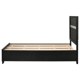 Miranda 51-inch Wood Twin Storage Panel Bed Black | Twin | Black | 206361T