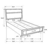 Miranda 51-inch Wood Twin Storage Panel Bed Black | Twin | Black | 206361T