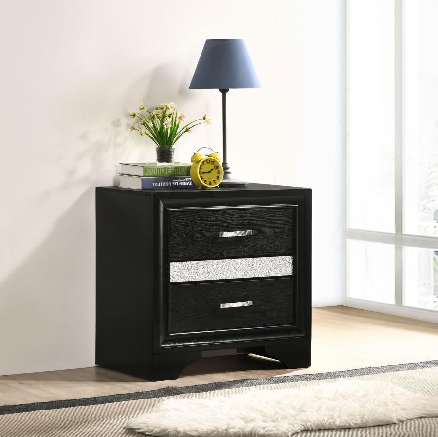Miranda 3-drawer Nightstand Bedside Table Black | Black | 206362