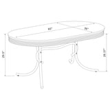Retro Oval 60-inch Wood Top Dining Table White and Chrome | White | 2065