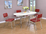 Retro Oval 60-inch Wood Top Dining Table White and Chrome | White | 2065