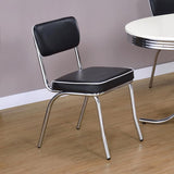 Retro Upholstered Dining Side Chair Black (Set of 2) | Black | 2066