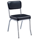 Retro Upholstered Dining Side Chair Black (Set of 2) | Black | 2066