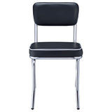Retro Upholstered Dining Side Chair Black (Set of 2) | Black | 2066