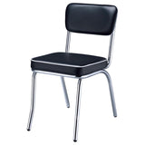 Retro Upholstered Dining Side Chair Black (Set of 2) | Black | 2066