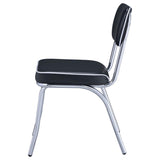 Retro Upholstered Dining Side Chair Black (Set of 2) | Black | 2066
