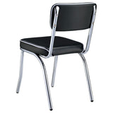 Retro Upholstered Dining Side Chair Black (Set of 2) | Black | 2066