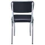 Retro Upholstered Dining Side Chair Black (Set of 2) | Black | 2066