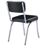 Retro Upholstered Dining Side Chair Black (Set of 2) | Black | 2066