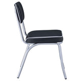 Retro Upholstered Dining Side Chair Black (Set of 2) | Black | 2066