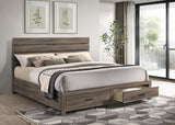 Brantford Wood Eastern King Storage Panel Bed Barrel Oak | Brown | Barrel Oak | 207040KE