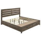 Brantford Wood Eastern King Storage Panel Bed Barrel Oak | Brown | Barrel Oak | 207040KE