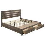 Brantford Wood Eastern King Storage Panel Bed Barrel Oak | Brown | Barrel Oak | 207040KE