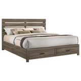 Brantford Wood Eastern King Storage Panel Bed Barrel Oak | Brown | Barrel Oak | 207040KE