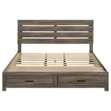 Brantford Wood Eastern King Storage Panel Bed Barrel Oak | Brown | Barrel Oak | 207040KE