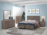 Brantford Wood Eastern King Storage Panel Bed Barrel Oak | Brown | Barrel Oak | 207040KE