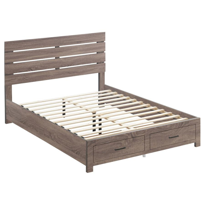 Brantford Wood Storage Panel Bed Barrel Oak