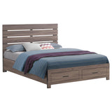 Brantford Wood Queen Storage Panel Bed Barrel Oak | Queen | Brown | Barrel Oak | 207040Q