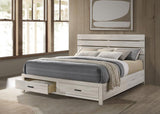 Brantford Wood Storage Panel Bed Coastal White
