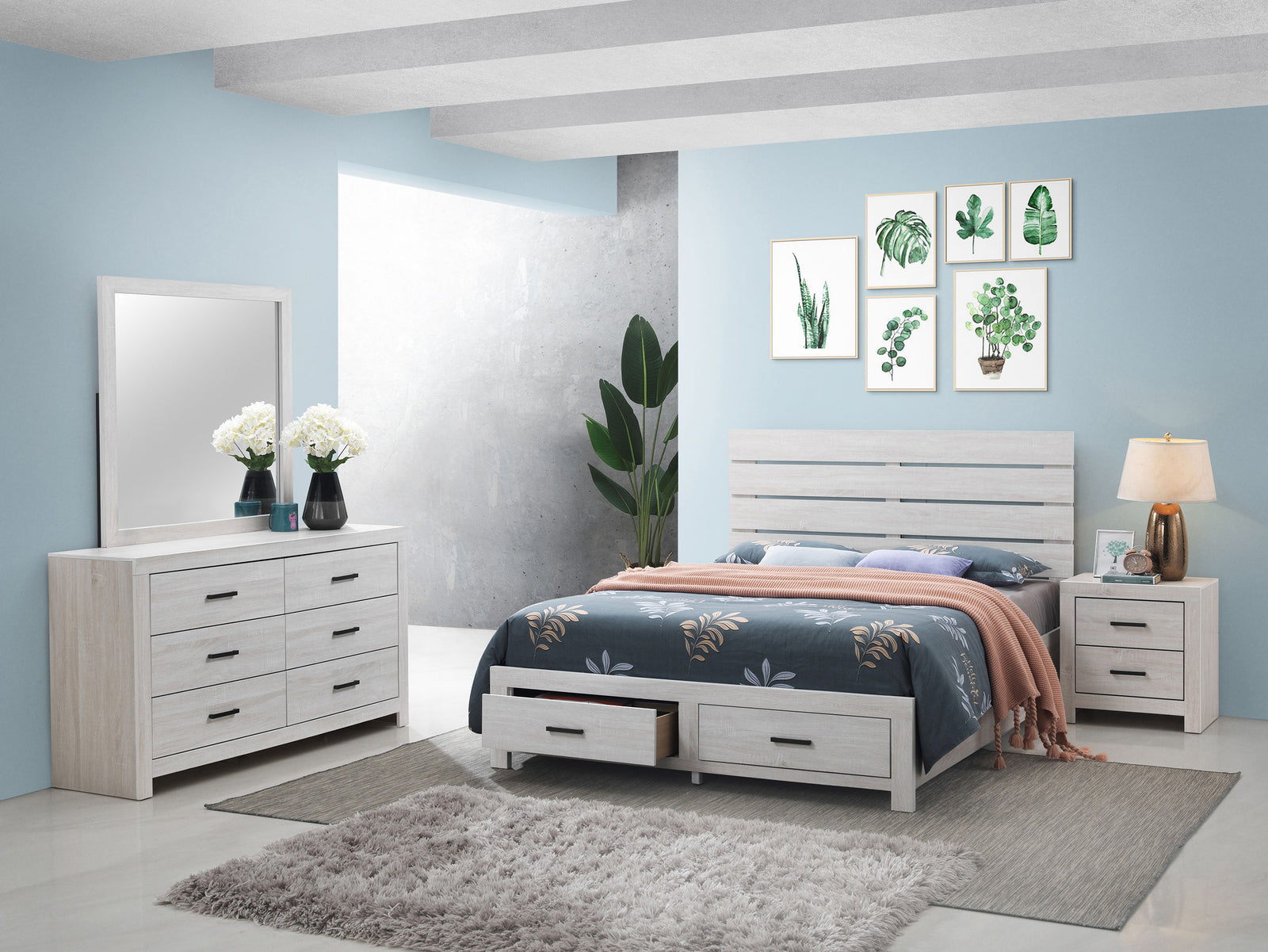 Brantford 4-piece Queen Bedroom Set Coastal White | Queen / 4-piece / 207050Q-S4 | 207050Q-S4