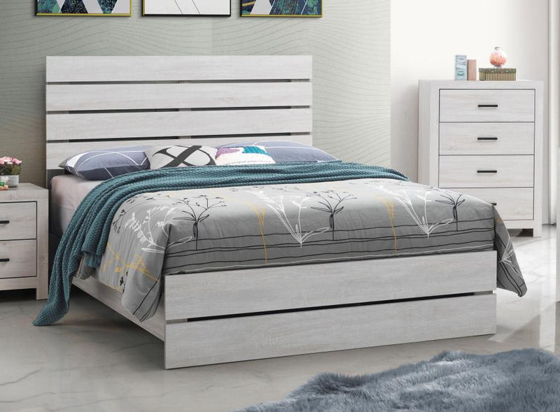 Brantford Wood Panel Bed Coastal White