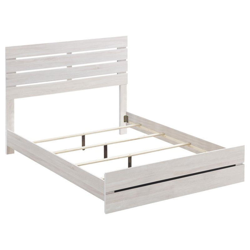 Brantford Wood Panel Bed Coastal White