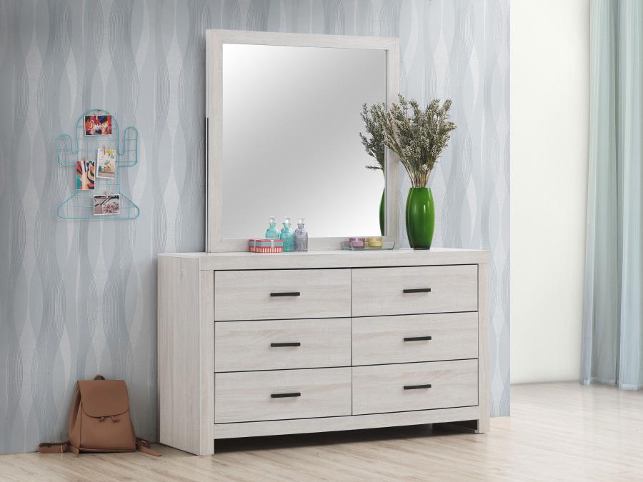 Brantford 6-drawer Dresser with Mirror Coastal White | White | Coastal White | 207053M