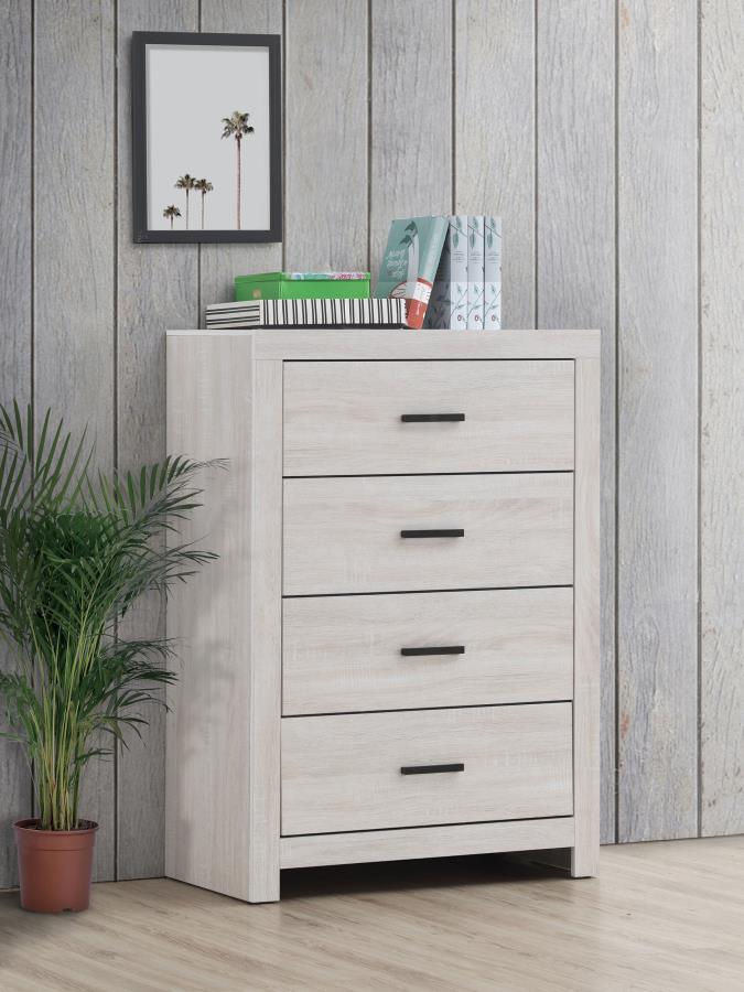 Brantford 4-drawer Bedroom Chest Coastal White | King | White | Coastal White | 207055