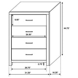 Brantford 4-drawer Bedroom Chest Coastal White | King | White | Coastal White | 207055