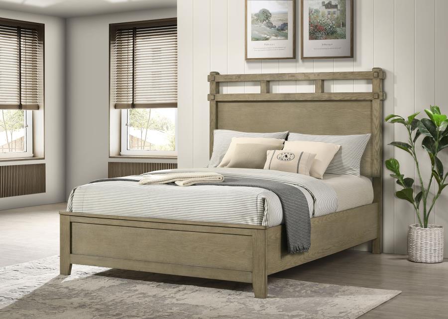 Hazlewood 61-inch Queen Panel Bed Vineyard Oak | Queen | Brown | Vineyard Oak | 207531Q